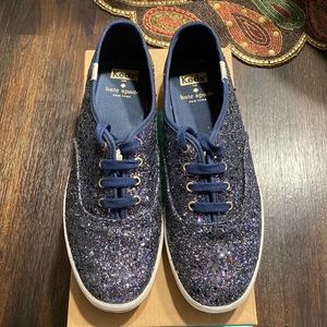 Keds For Kate Spade Blue Glitter Shoes